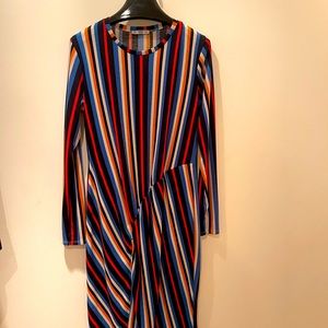 Zara Collection multi-stripe cotton dress.